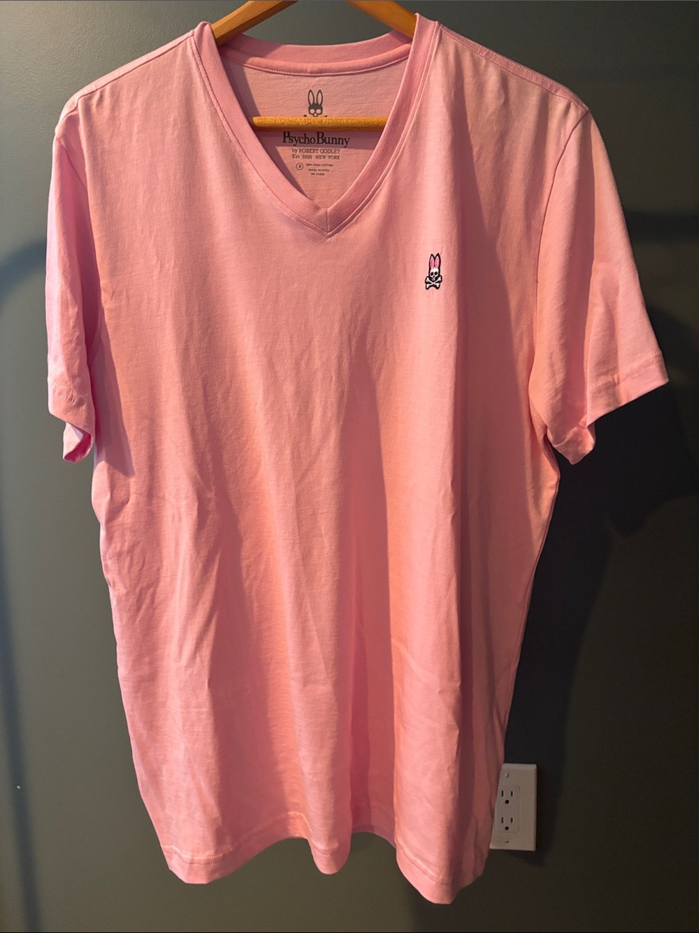 Mens Psycho Bunny Pink V-Neck Tee